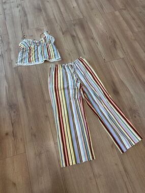Women's Multi-Stripe Wide-Leg Pants - Bright Multi
